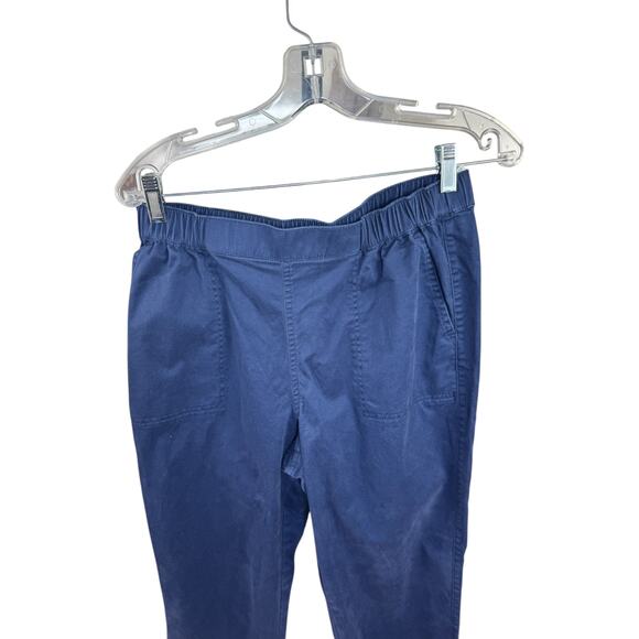 Denim & Co. Regular EasyWear Twill Straight Leg Pant with Pockets Navy Small - Picture 3 of 9